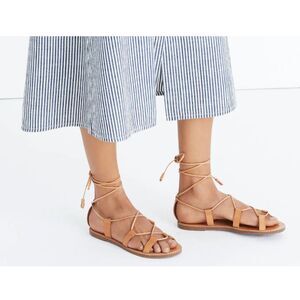 Madewell Boardwalk Leather Lace Up Sandals Tassel Gladiator Style Effortless 10